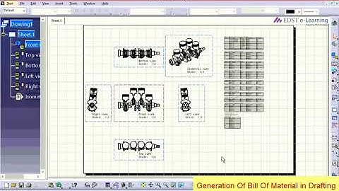 How to create Bill Of Material in CATIA V5 Drafting | EDST e-Learning