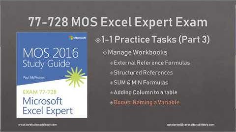 Obj. 1-1 (3/3) Manage Workbooks 77-728 MOS Excel 2016 Expert Tutorial