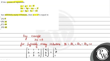 If the system of equations \[\begin{aligned}& x+y+z=6 \\& 2 x+5 y+\alpha z=\beta \\&....