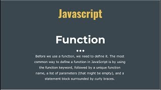 How to use Function in javascript | Learn javascript part-12
