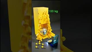 1000kg BALL DESTROYS 20,000 BLOCKS 🤯 Most Satisfying Physics Simulation #shorts