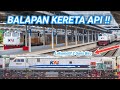 Stasiun tersibuk  banyak kereta api balapan  momen lokomotif wnb  stiker lebaran bergandengan