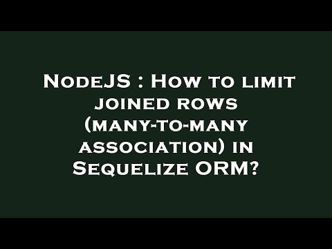 NodeJS : How to limit joined rows (many-to-many association) in Sequelize ORM?