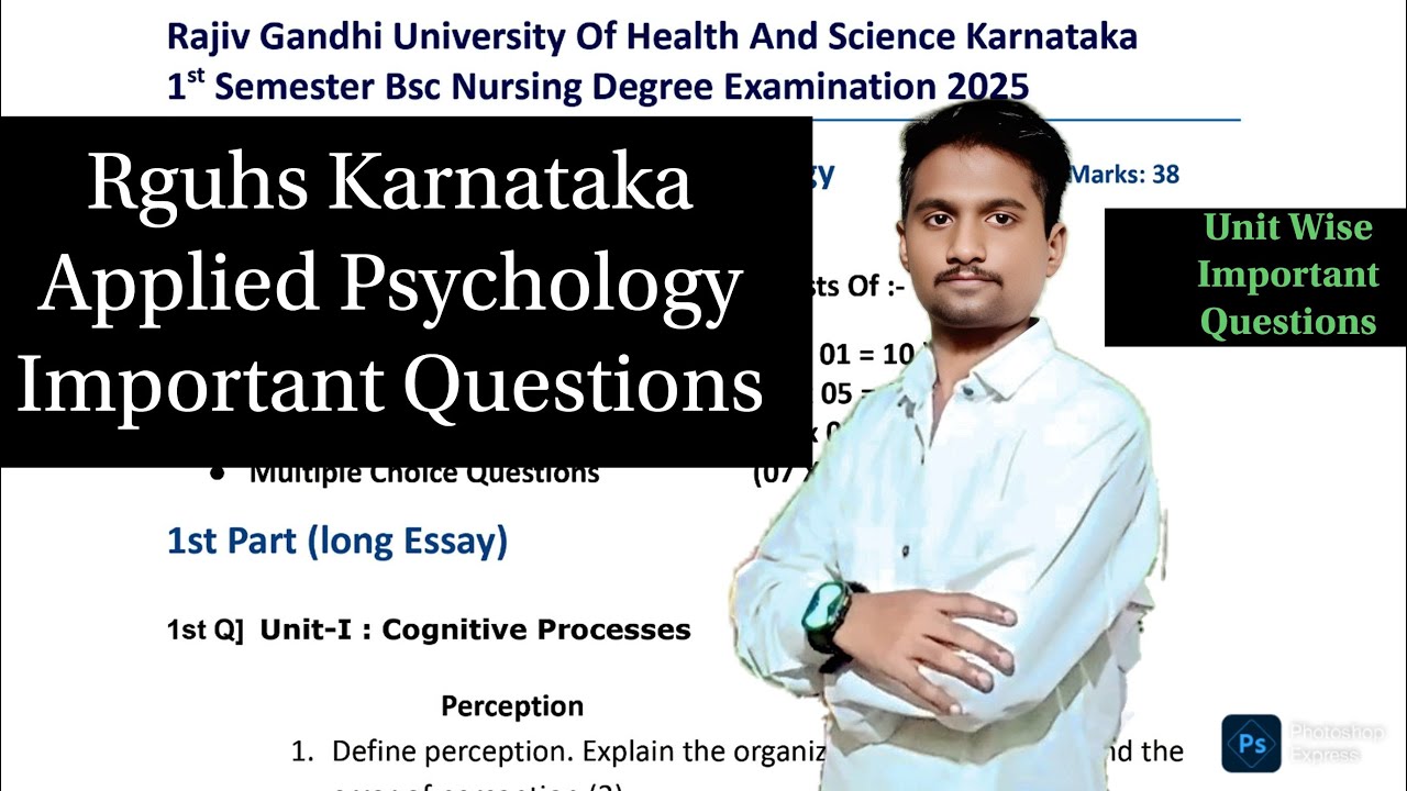 RGUHS Applied Sociology And Psychology Important Questions For Bsc ...