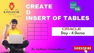 Oracle SQL & PLSQL (Demo Day - 4 ) | Creation & Insertion of Tables | Live With Our Students