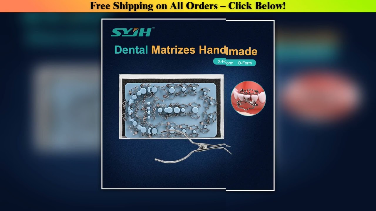 1Set Dental Automatrix Matrix Bands Ring Sectional Contoured Matrices With Clip Holder Clamps