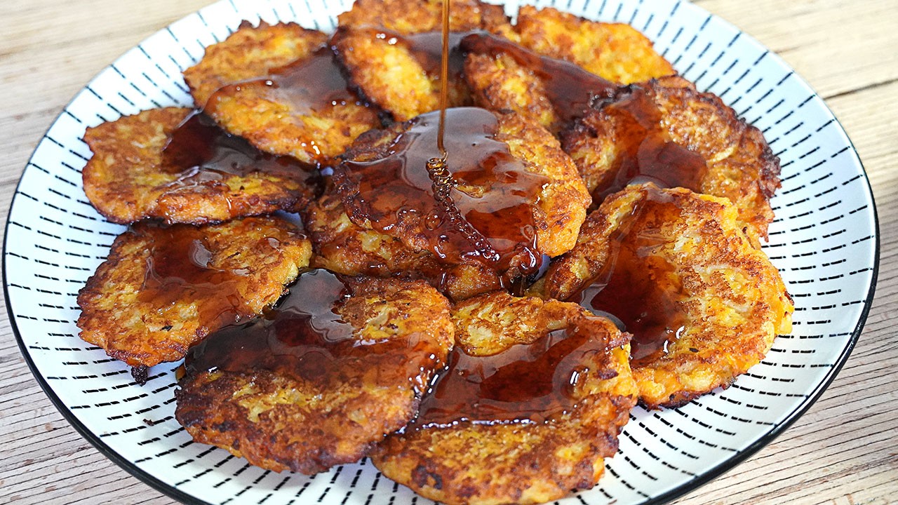 TORTITAS DE CALABAZA Y MANZANA DELICIOSAS! FÁCIL Y RÁPIDO