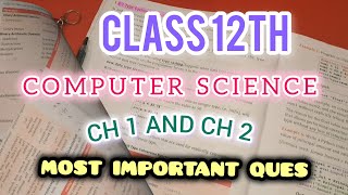 🔥Computer Science - class 12th CBSE BOARD🔥 | Important Questions | P.T-1 Exam | 