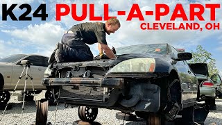 Removing a Honda K24 Engine at the Junk Yard - Pull-A-Part Cleveland OH