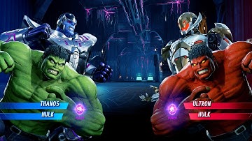 Thanos & Hulk vs Ultron & Red Hulk (Very Hard) - Marvel vs Capcom | 4K UHD Gameplay