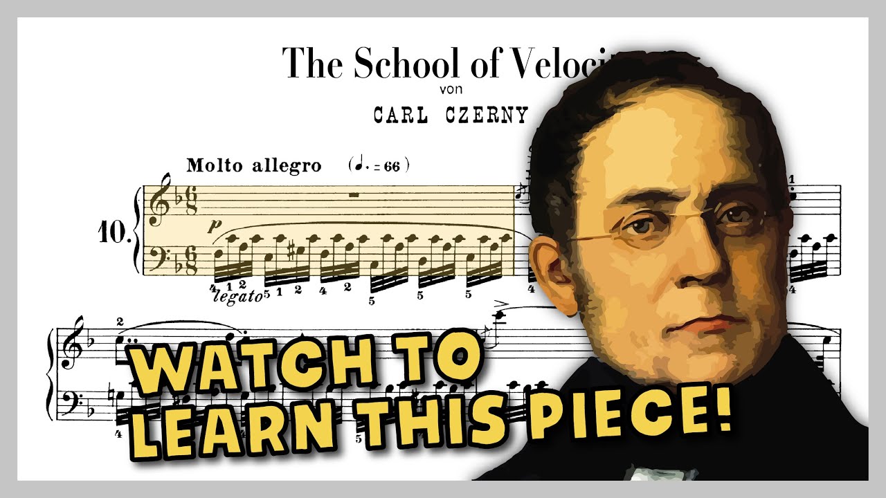 Czerny Op. 299, No. 10, from the School of Velocity (HALF SPEED version for learning and practising)