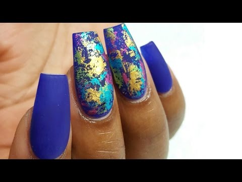 HOW TO: Matte nails with colourful foils and FIRST VOICE OVER!