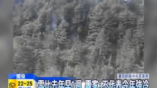 20141114中天新聞　氣溫零度水氣夠　玉山降入秋瑞雪