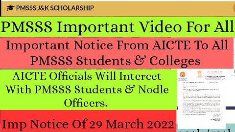 PMSSS Important Notice For All Students Who Are Studying Under PMSSS