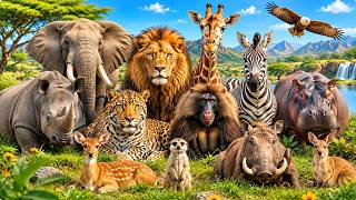 Wild Animals for Kids | Learn Wild Animal Names & Real Sounds 🦁🦒🐘