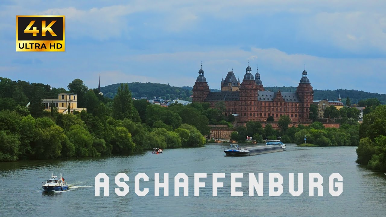 ASCHAFFENBURG 4K, Bavaria, Germany. Walktour Radtour 30.07.23