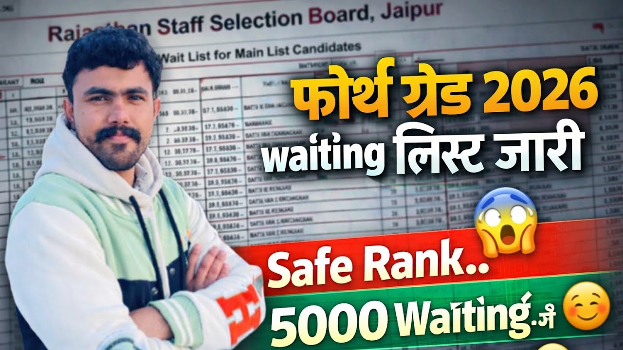 चतुर्थ श्रेणी भर्ती 2026 .. Waiting लिस्ट जारी 🔥.. Safe rank & Score.. तिथि स्थगित 😱 5000 वेटिंग में