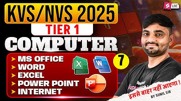 KVS NVS 2025 | KVS NVS Computer Literacy Classes | KVS NVS Tier 1 Computer Literacy Question | Sunil
