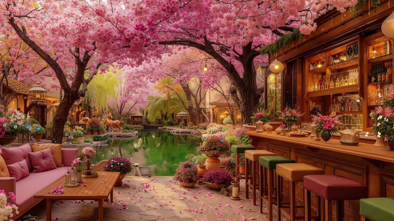 Lakeside Coffee Shop Morning ☕ Relaxing Piano Music for Studying & Deep Focus