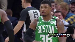 Marcus Smart➝ put-back slam | This fan's reaction➝ priceless