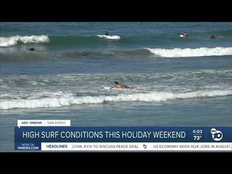 High surf and rip currents create dangerous conditions at San Diego beaches this Labor Day weekend