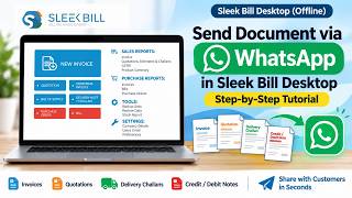 How to Send Invoice PDF via WhatsApp in Sleek Bill Desktop | Offline Billing Software Tutorial screenshot 2