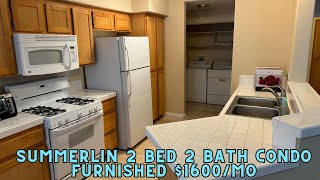 CALVILLE RENTAL 2 bed 2 bath FURNISHED Summerlin condo 1600 Las Vegas FIRST FLOO