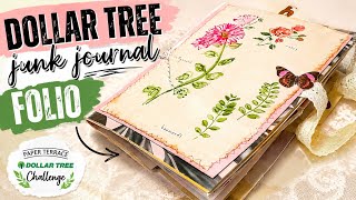 Let’s make a junk journal folio using dollar tree supplies // dollar tree jj challenge 