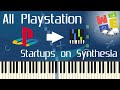 ALL PLAYSTATION STARTUPS ON SYNTHESIA! [PS1-PS5]