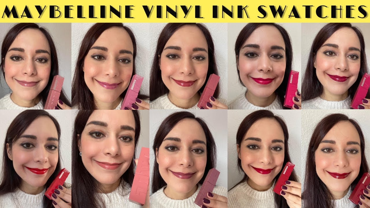 MAYBELLINE SUPER STAY VINYL INK SWATCHES 🔥 🔥 🔥 & REVIEW
