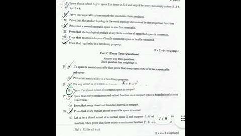 topology question paper |second semester Msc Mathematics