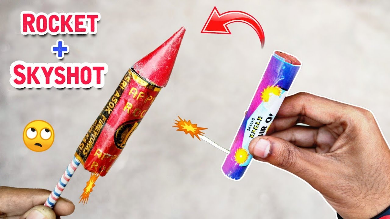 Rocket ke uper skyshot | Top awesome diwali experiment