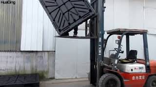 Blow molded plastic pallet drop test