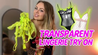 Transparent Lingerie Try On Haul With Mirror View | Sammie Wilde