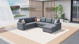 See the HONBAY Pull-Out Sleeper Sofa in Action! #home #honbay #interiordesign #homedecor