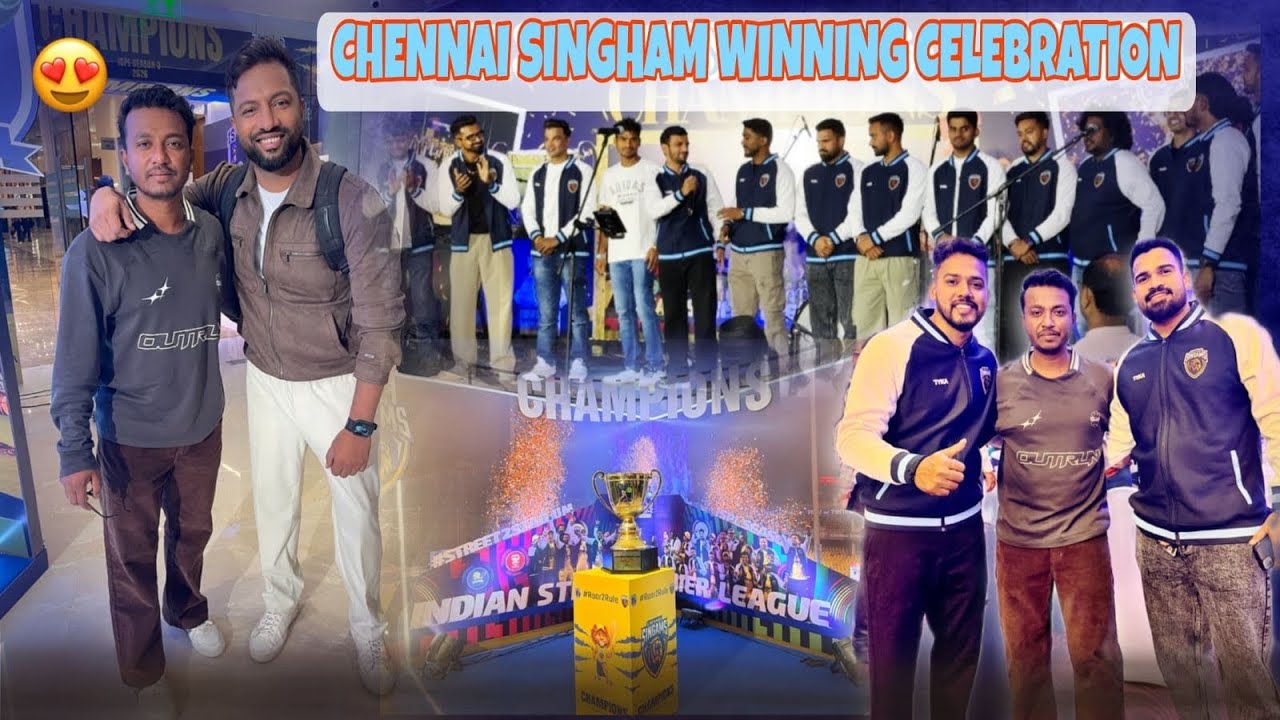 CHENNAI SINGHAM CELEBRATE VICTORY🔥❤️||WINNING ISPL TROPHY ||KETAN MHATRE| JAGAT SARKAR |SARFARAZ B|