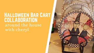 How to Decorate Bar Cart/Halloween Bar Cart