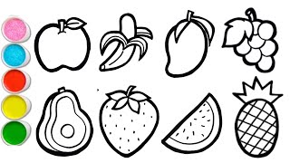 Fruits Drawing Colouring Painting For Kids And Toddlers Basic Drawings