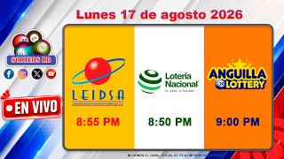 Loteria Nacional LEIDSA y Anguilla Lottery en Vivo Lunes 17 de agosto 2026- 8 55 P M