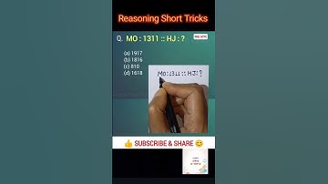 Reasoning Short Tricks| SSC GD Reasoning| Analogy| Reasoning Questions| #ssc #allexam #simpleeasy55m