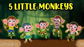 Five Little Monkeys Jumping on the Bed | Super Simple Songs