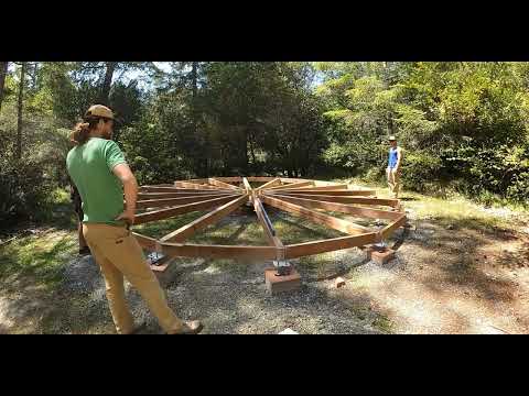 Yurt Floor Joists Timelapse - Freedom Yurt Cabin