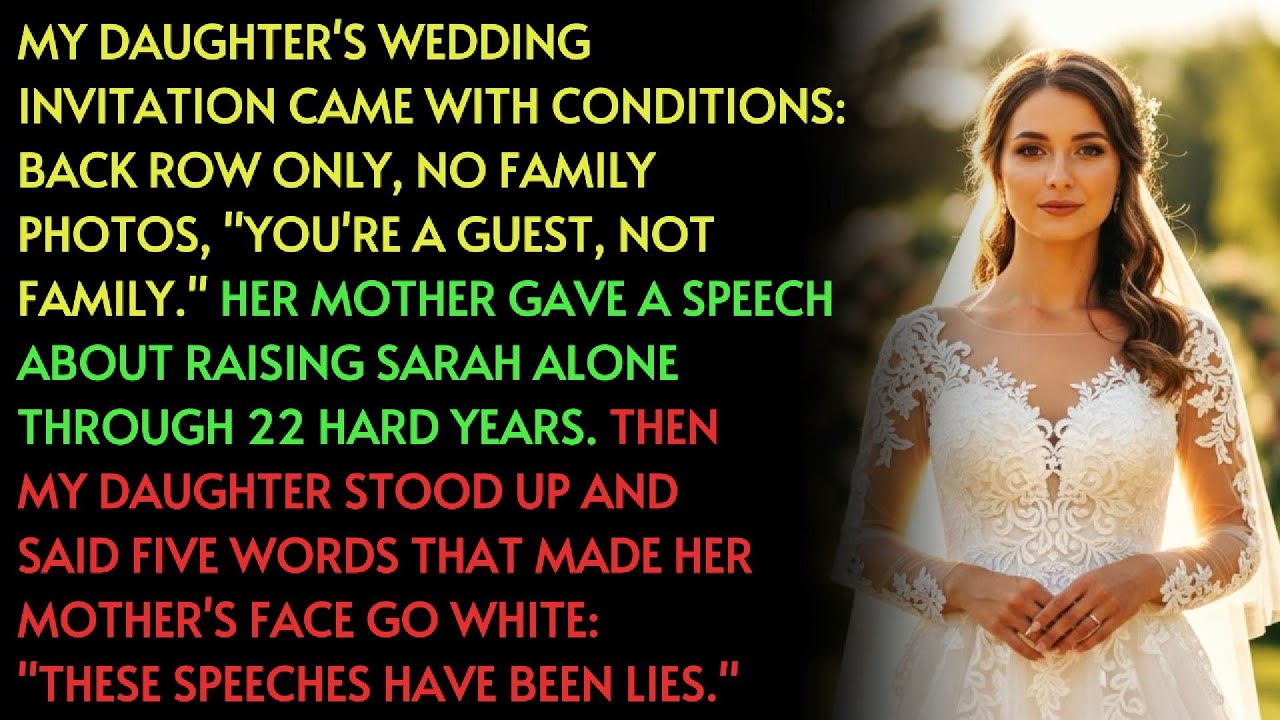 My daughter's wedding invitation came with conditions: back row only, no family photos