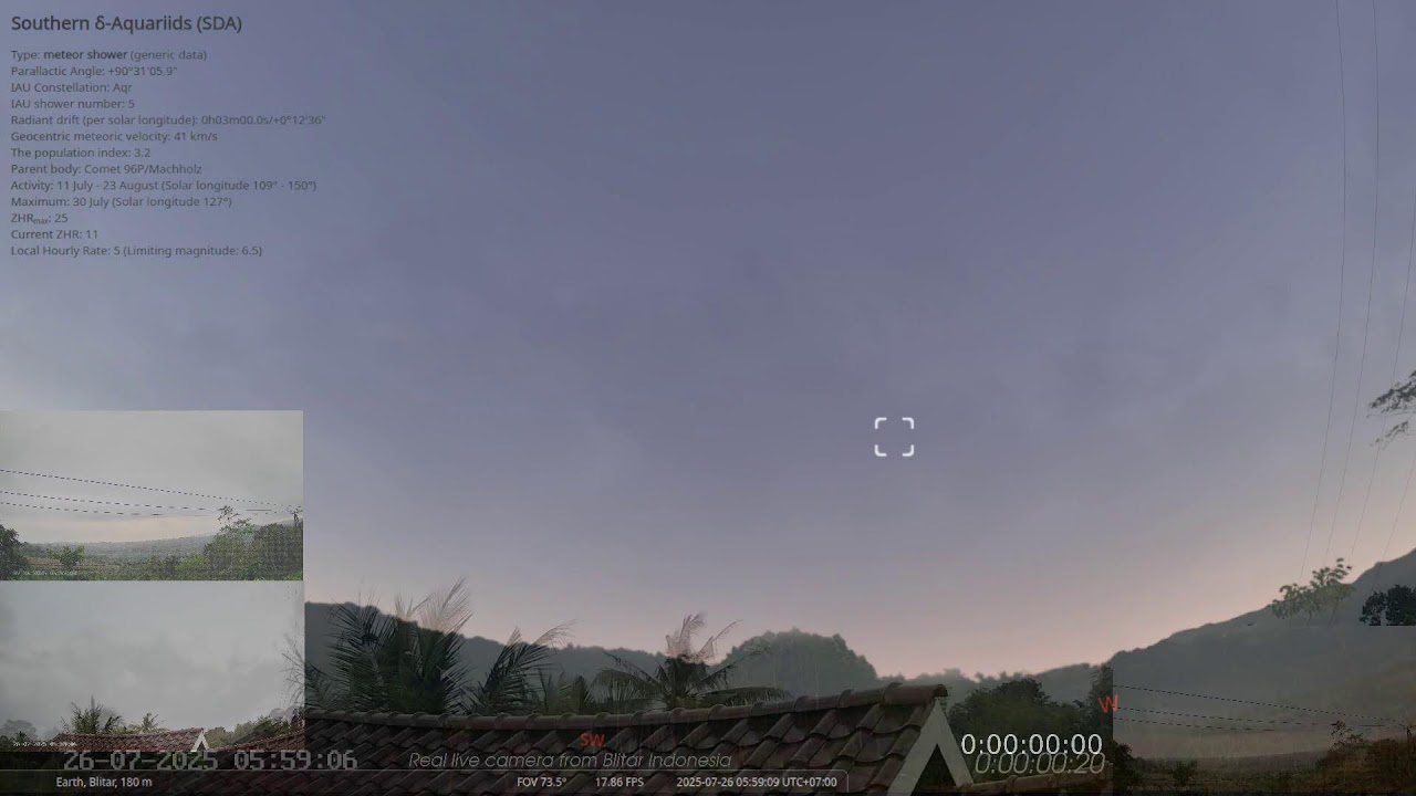 🎥 Live Southern Delta Aquariids Meteor Shower | observe before peak time