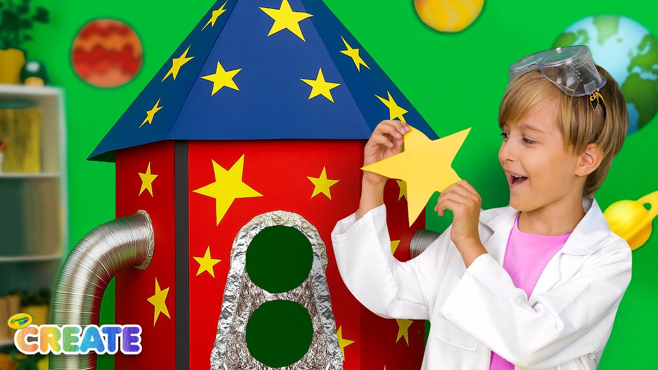 Build a Cardboard Space Station Rocket! | DIY Craft for Kids