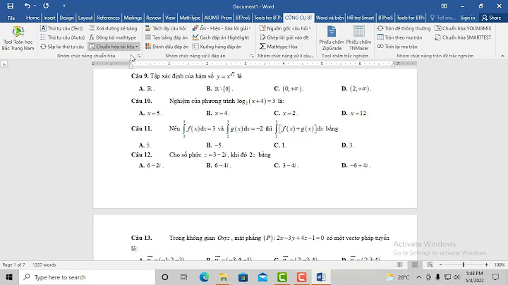 Tài liệu trắc nghiệm toán 12 file word