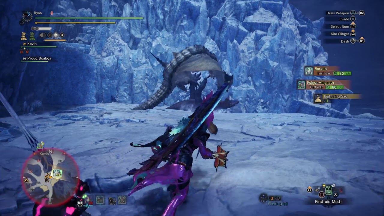 Monster Hunter World: Iceborne: Tempered Barioth vs Fulgur anjanath turf war