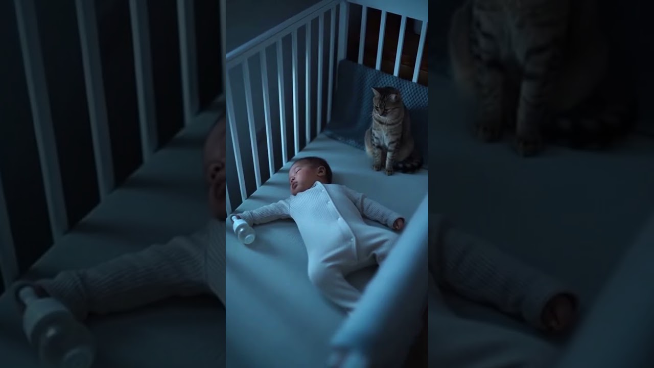 Cat Protects Sleeping Baby from the Unseen😬😬😬 Watch This Brave Moment 
