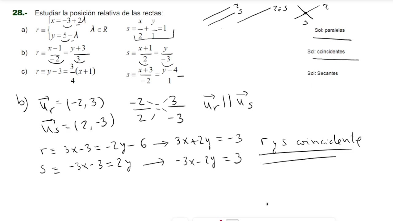EJERCICIO 28 RECTAS EN EL PLANO