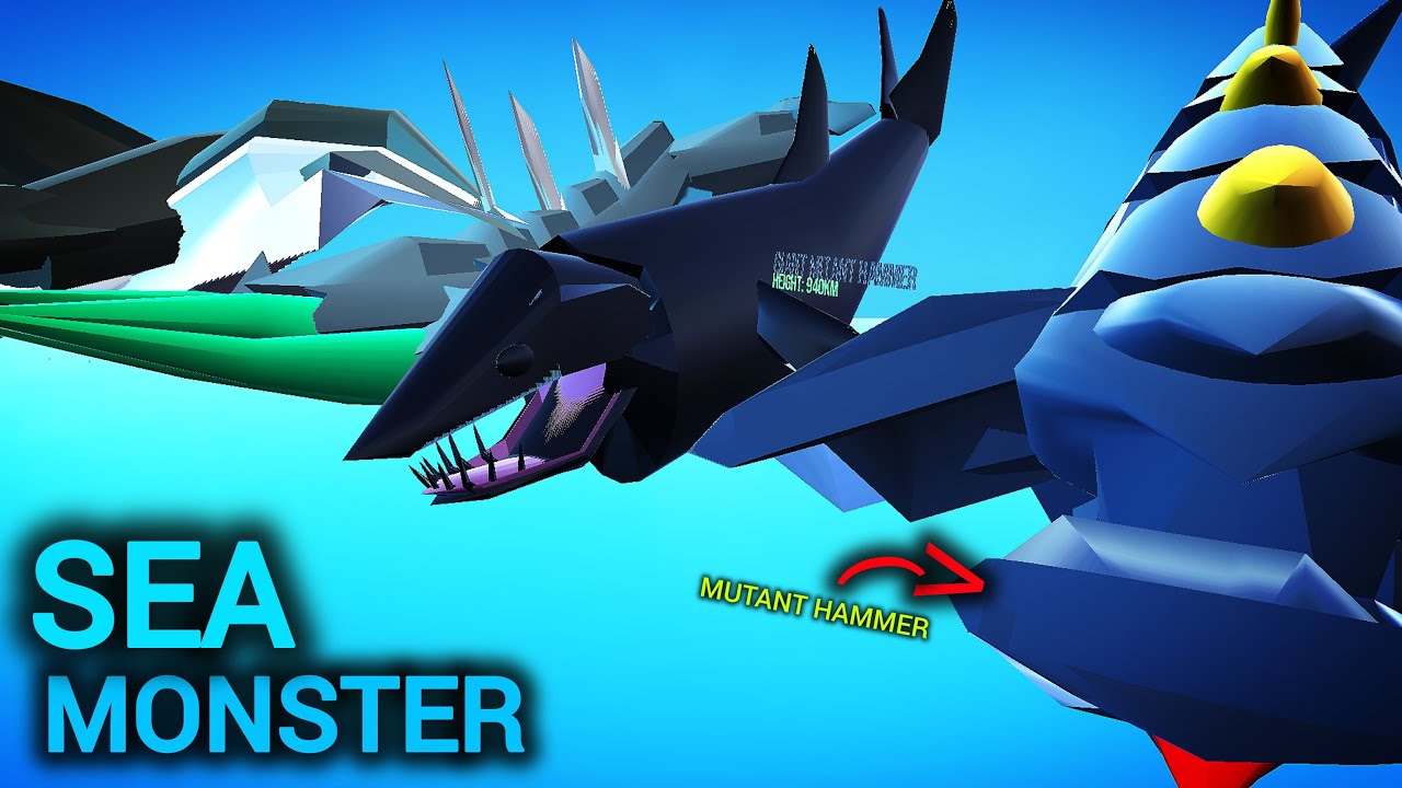 Megalodon, Void Chelicerata, Catshark, Mutant Hammerhead Sea Monster Size Comparison